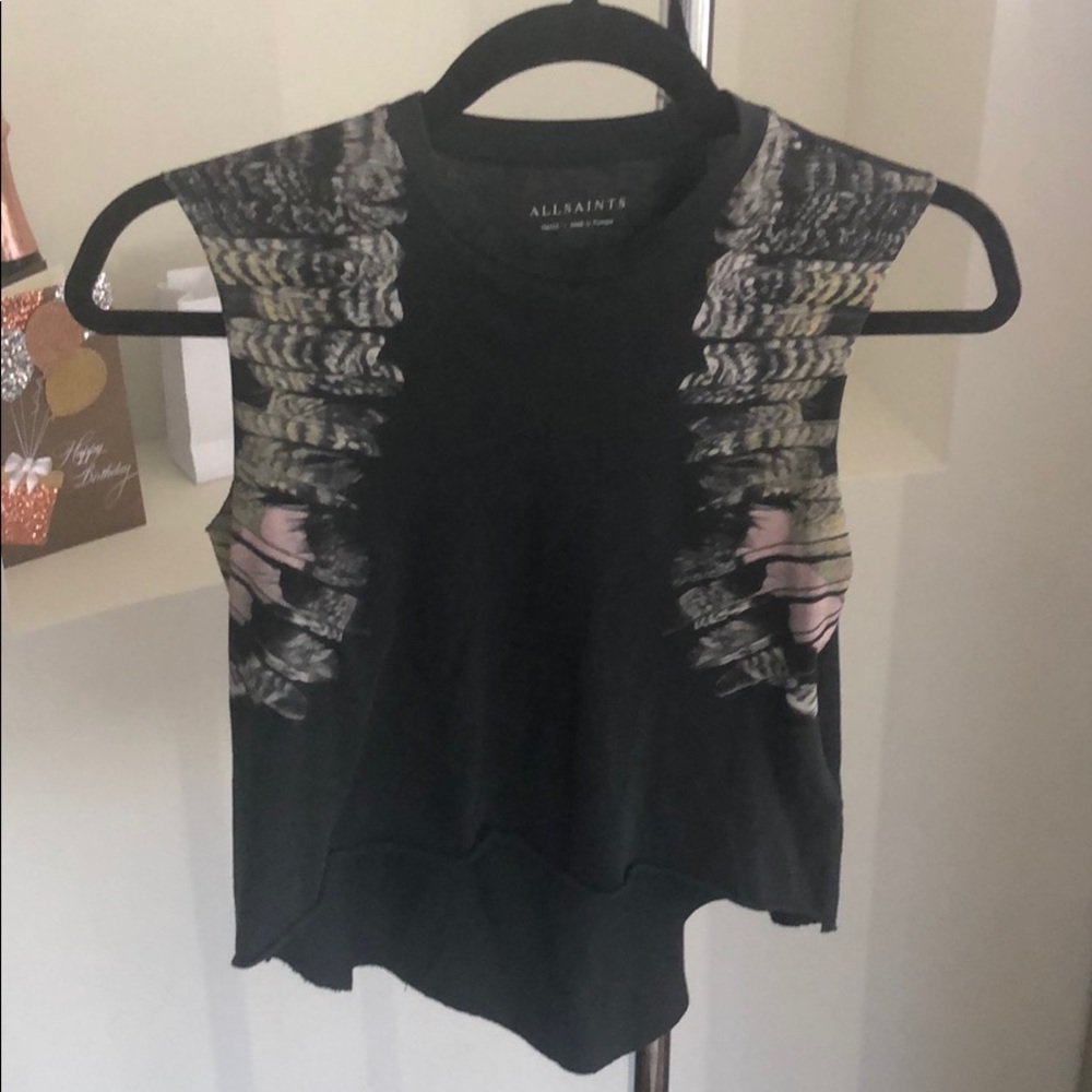 All saints muscle-semi crop tank